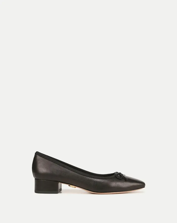 Flats and Loafers Shop Veronica Beard Cecile Leather Ballet Pump Black