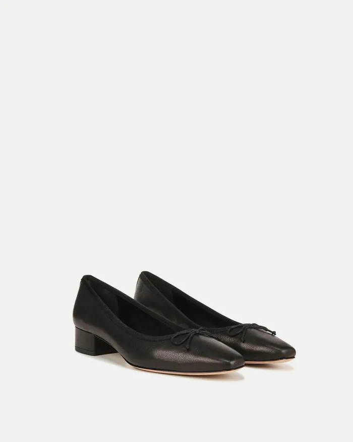 Flats and Loafers Shop Veronica Beard Cecile Leather Ballet Pump Black