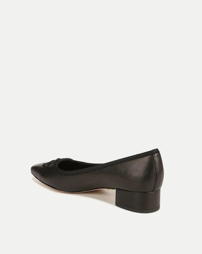 Flats and Loafers Shop Veronica Beard Cecile Leather Ballet Pump Black