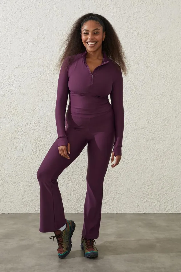 Fleece Lined Full Length Flare Pickled Beet Women Cotton On Pants