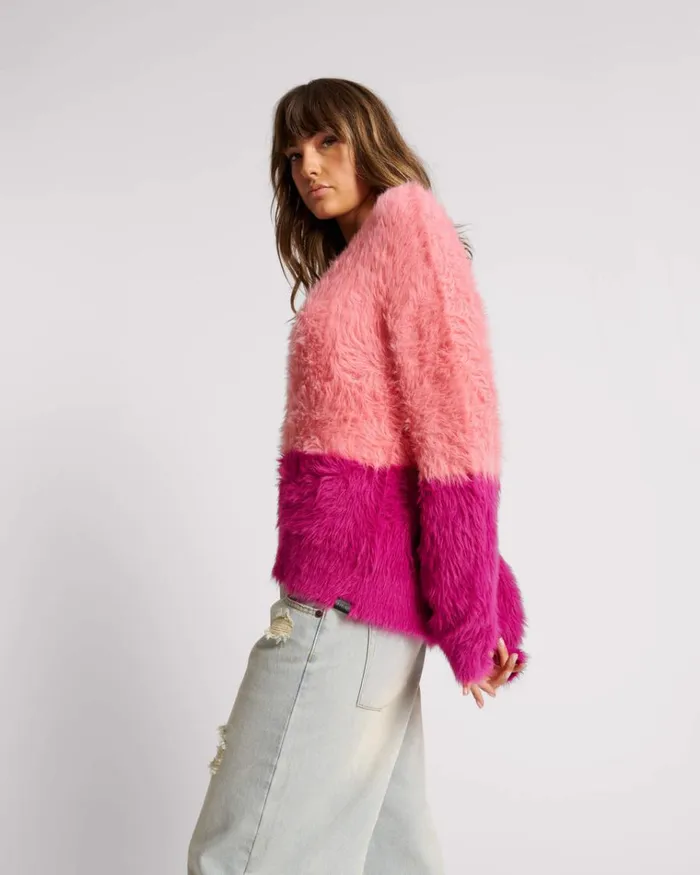 FLUFFY COLOUR BLOCK SWEATER Women One Teaspoon Knitwear FLUFFY COLOUR BLOCK SWEATER Women One Teaspoon Knitwear