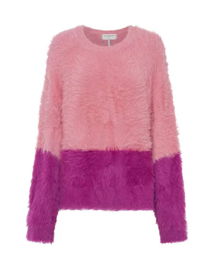 FLUFFY COLOUR BLOCK SWEATER Women One Teaspoon Knitwear FLUFFY COLOUR BLOCK SWEATER Women One Teaspoon Knitwear