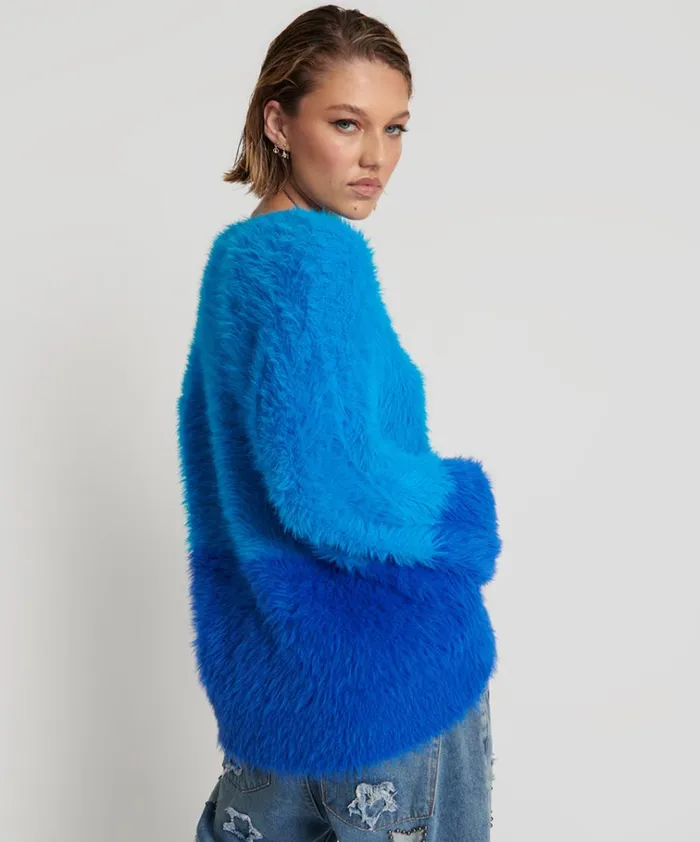 FLUFFY COLOUR BLOCKED SWEATER Women One Teaspoon Knitwear FLUFFY COLOUR BLOCKED SWEATER Women One Teaspoon Knitwear