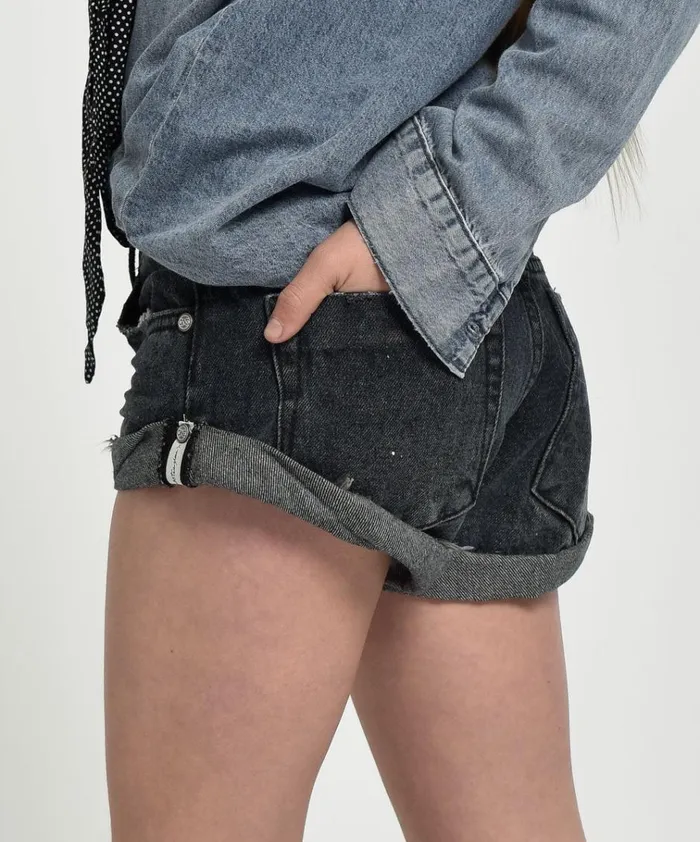 FOX BLACK KIDS BANDIT SHORTS Kids One Teaspoon Kids FOX BLACK KIDS BANDIT SHORTS Kids One Teaspoon Kids