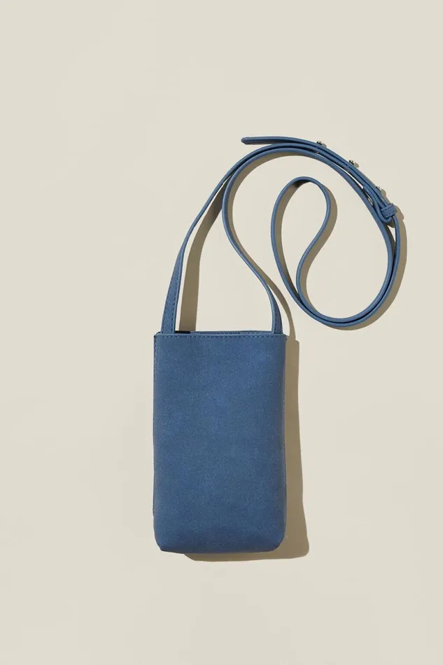 Freya Phone Sling Horizon Blue Nubuck Women Cotton On Bags and Belts