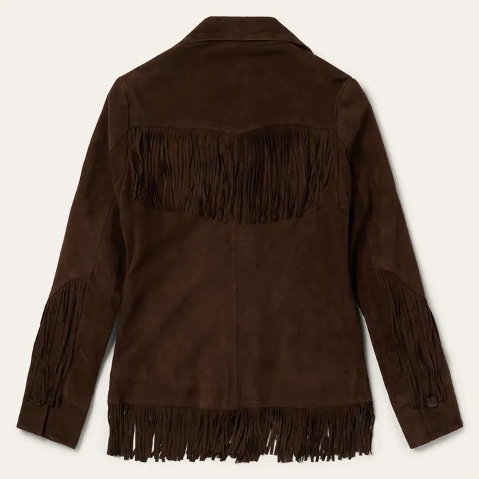 Fringe Suede Jacket Chocolate Women Stetson Fringe Jackets
