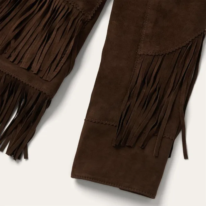 Fringe Suede Jacket Chocolate Women Stetson Fringe Jackets