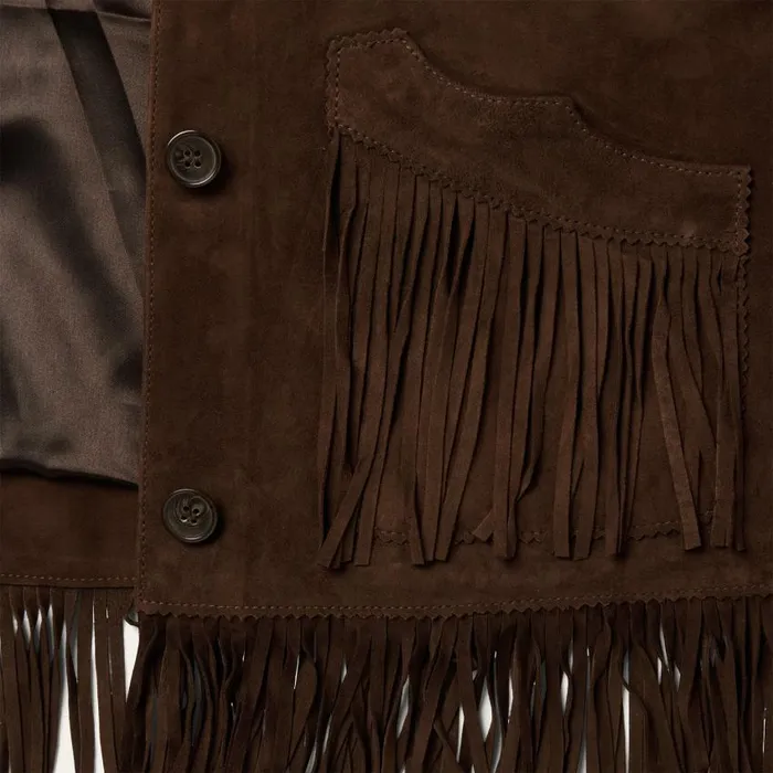 Fringe Suede Jacket Chocolate Women Stetson Fringe Jackets