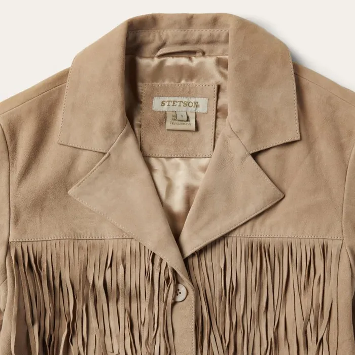 Fringe Suede Jacket Light Tan Women Stetson Jackets