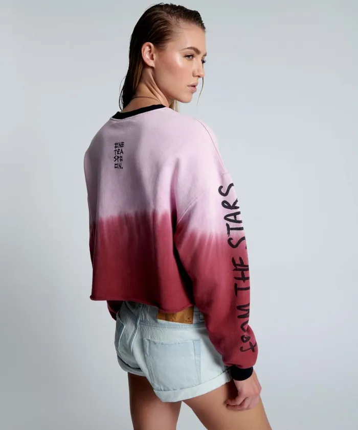 FROM THE STARS DIPPED CROPPED SWEATER Women One Teaspoon Hoodies And Sweats FROM THE STARS DIPPED CROPPED SWEATER Women One Teaspoon Hoodies And Sweats