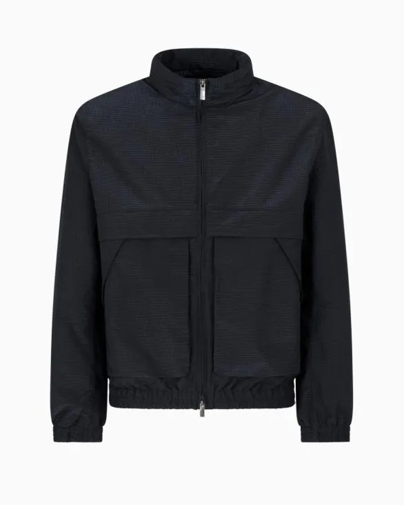 Full Zip Jacket Navyblue Men Armani Outerwear