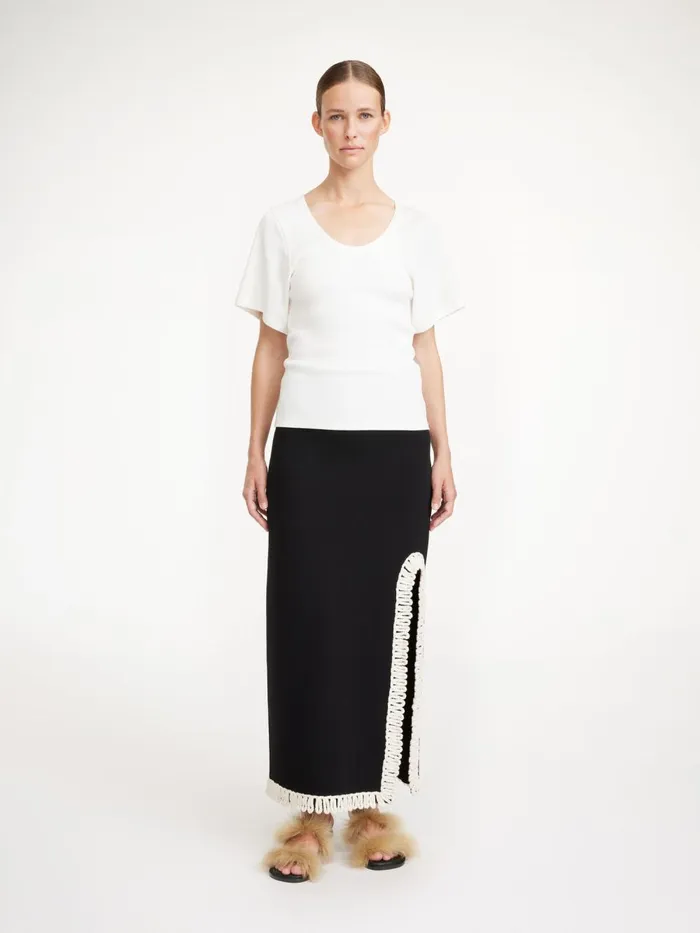 Gabie Maxi Skirt Black Women By Malene Birger Knitwear