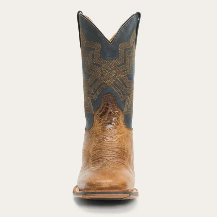 Goddard Burnished Blue and Brown Leather Boot Brown Men Stetson Western