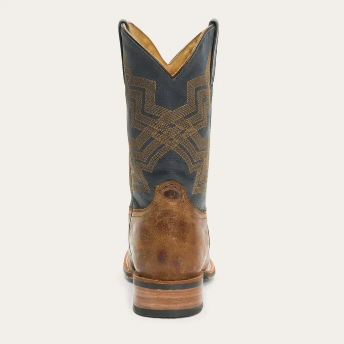 Goddard Burnished Blue and Brown Leather Boot Brown Men Stetson Western