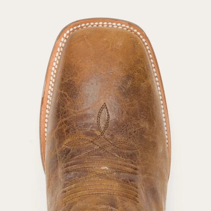 Goddard Burnished Blue and Brown Leather Boot Brown Men Stetson Western