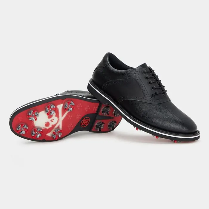 Golf Shoes Men GFORE GALLIVANTER GLOCK PEBBLE LEATHER SADDLE GOLF SHOE Onyx