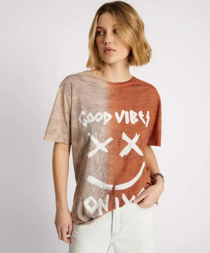 GOOD VIBES ONLY OVERSIZED HAND DYED TEE Women One Teaspoon Tees and Tanks GOOD VIBES ONLY OVERSIZED HAND DYED TEE Women One Teaspoon Tees and Tanks