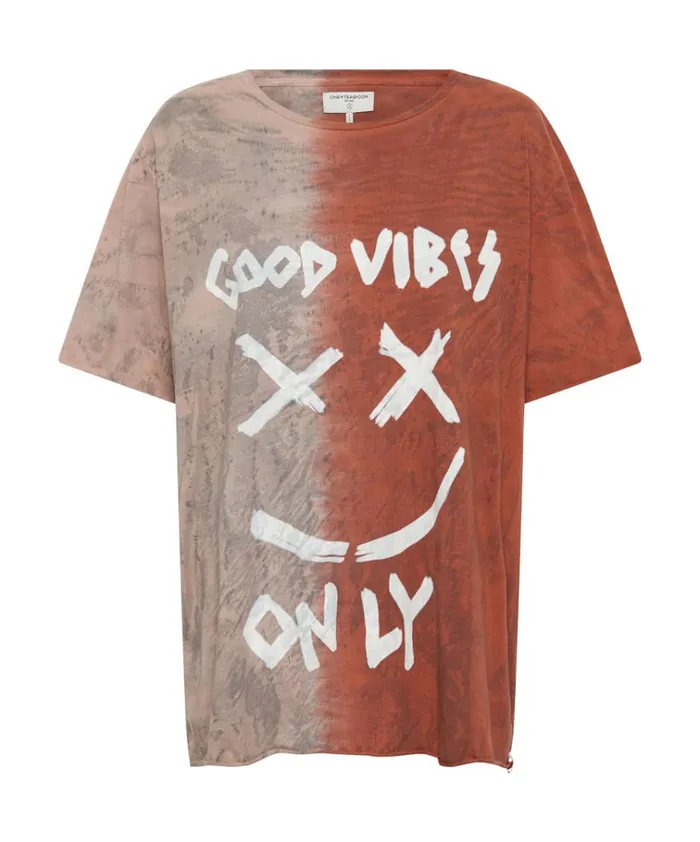 GOOD VIBES ONLY OVERSIZED HAND DYED TEE Women One Teaspoon Tees and Tanks GOOD VIBES ONLY OVERSIZED HAND DYED TEE Women One Teaspoon Tees and Tanks