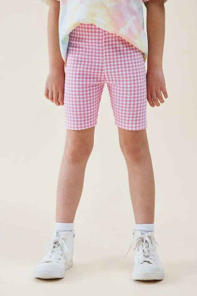 Hailey Bike Short Pink Gerberagingham Girls Cotton On Shorts Skirts and Playsuits Hailey Bike Short Pink Gerberagingham Girls Cotton On Shorts Skirts and Playsuits
