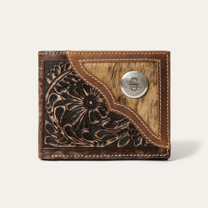 HairOnHide Concho BiFold Wallet Vintage Brown Men Stetson Billfolds