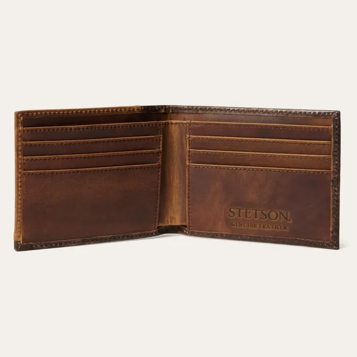 HairOnHide Concho BiFold Wallet Vintage Brown Men Stetson Billfolds