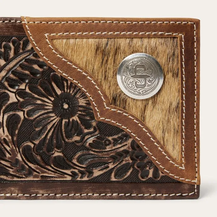 HairOnHide Concho BiFold Wallet Vintage Brown Men Stetson Billfolds