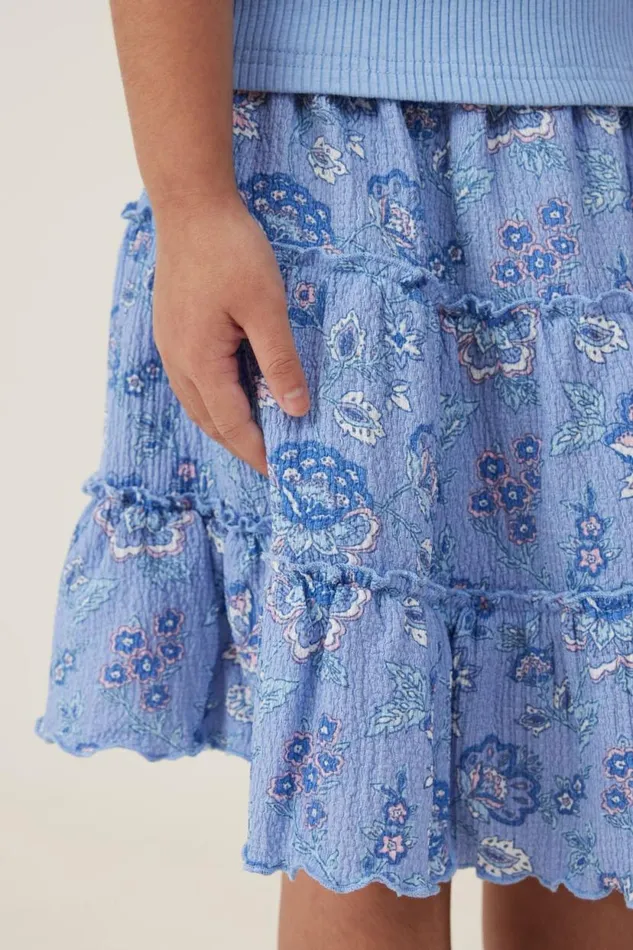 Hallie Tiered Skirt Dusk Bluefrida Folk Floral Girls Cotton On Shorts Skirts and Playsuits Hallie Tiered Skirt Dusk Bluefrida Folk Floral Girls Cotton On Shorts Skirts and Playsuits
