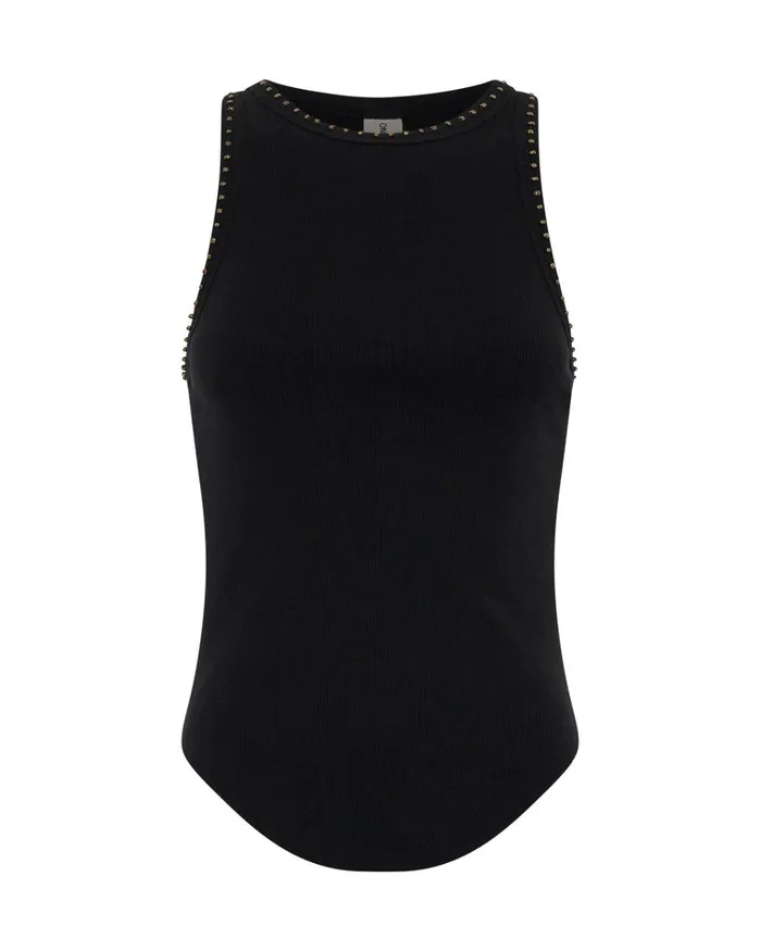 HAND BEADED RAMONE TANK Women One Teaspoon Tees and Tanks HAND BEADED RAMONE TANK Women One Teaspoon Tees and Tanks