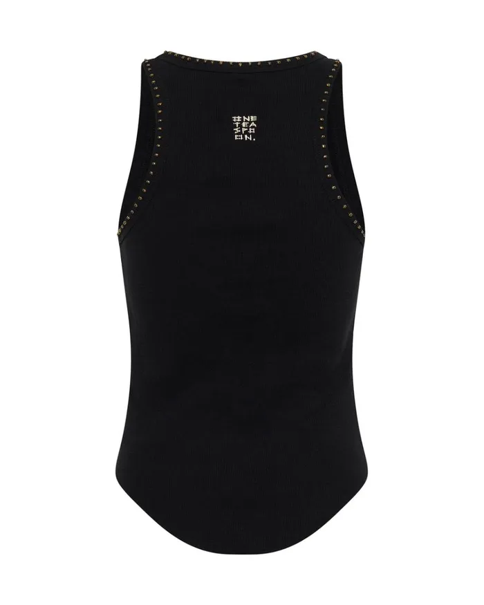 HAND BEADED RAMONE TANK Women One Teaspoon Tees and Tanks HAND BEADED RAMONE TANK Women One Teaspoon Tees and Tanks