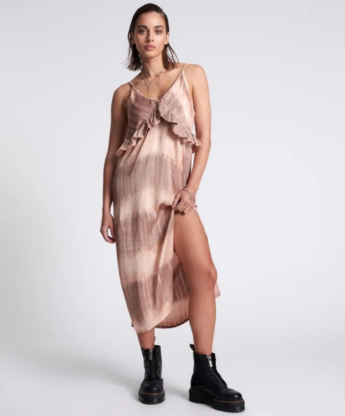 HAND DYED RENDEZVOUS SLIP DRESS Women One Teaspoon Midi and Maxi Dresses