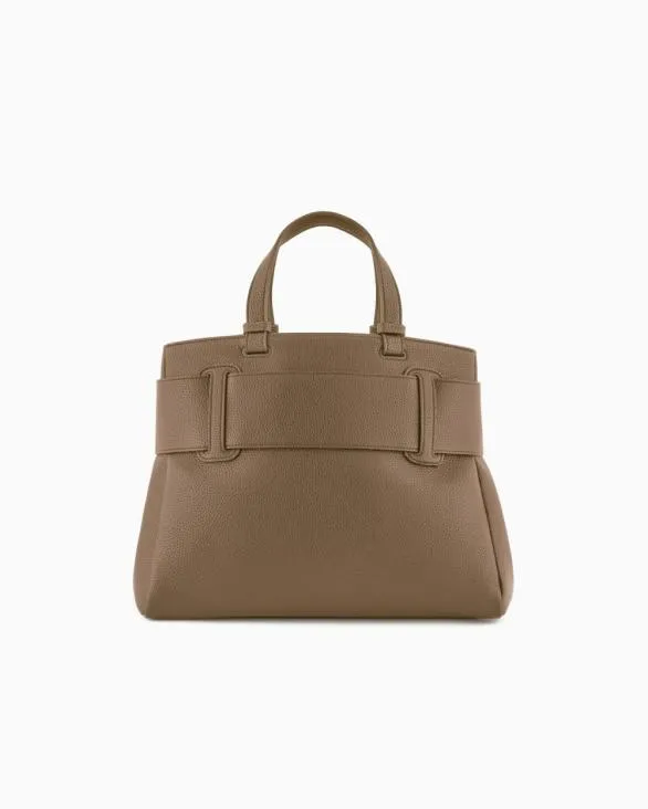 Handbag With ASV Logo Detail Brown Women Armani Shoppers Handbag With ASV Logo Detail Brown Women Armani Shoppers