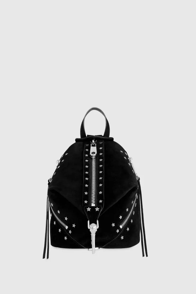 Handbags Backpacks Rebecca Minkoff Julian Zipped Medium Backpack With Studs Black