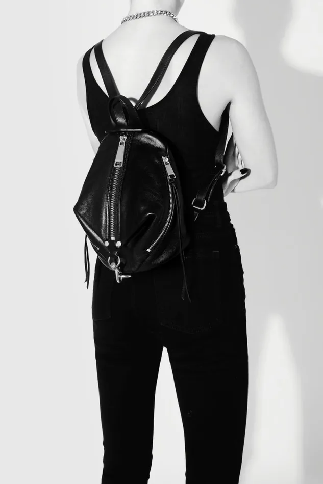 Handbags Backpacks Rebecca Minkoff Julian Zipped Medium Backpack With Studs Black Handbags Backpacks Rebecca Minkoff Julian Zipped Medium Backpack With Studs Black