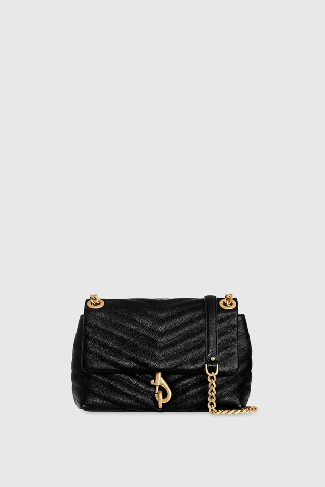Handbags Crossbody Bags Rebecca Minkoff Edie Crossbody Blackantique Brass