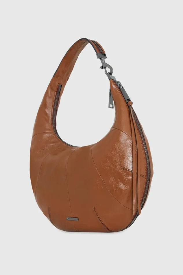 Handbags Hobo Bags Rebecca Minkoff Zip Around Croissant Hobo Rochergunmetal