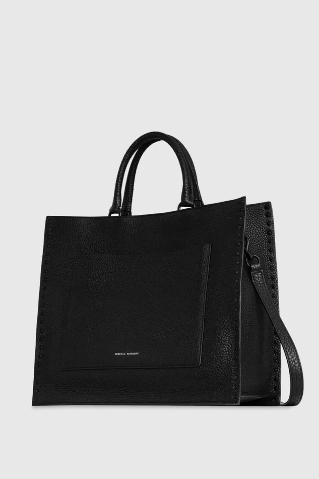 Handbags Tote Bags Rebecca Minkoff Darren Tote Blackblack Shellac