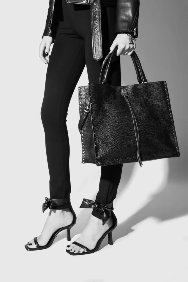 Handbags Tote Bags Rebecca Minkoff Darren Tote Blackblack Shellac