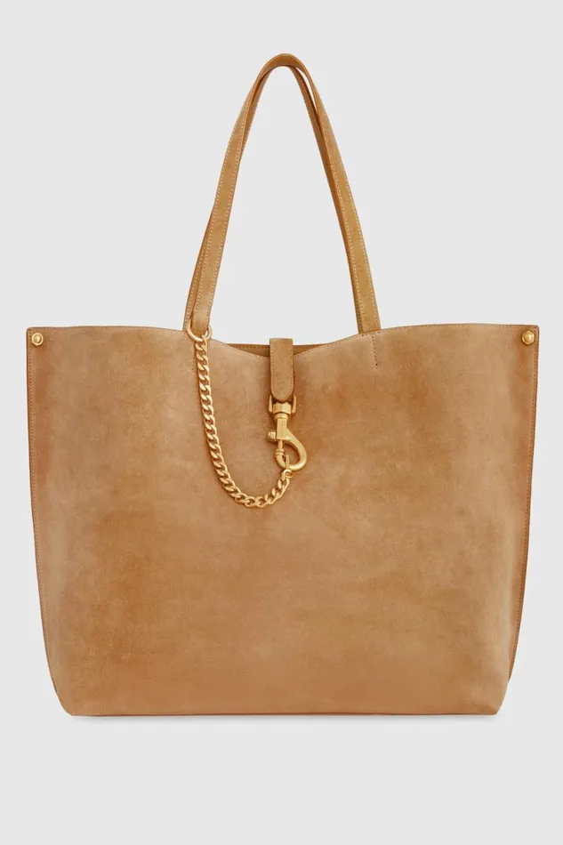 Handbags Tote Bags Rebecca Minkoff Megan Soft Large Tote Camelantique Brass