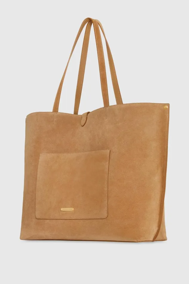 Handbags Tote Bags Rebecca Minkoff Megan Soft Large Tote Camelantique Brass