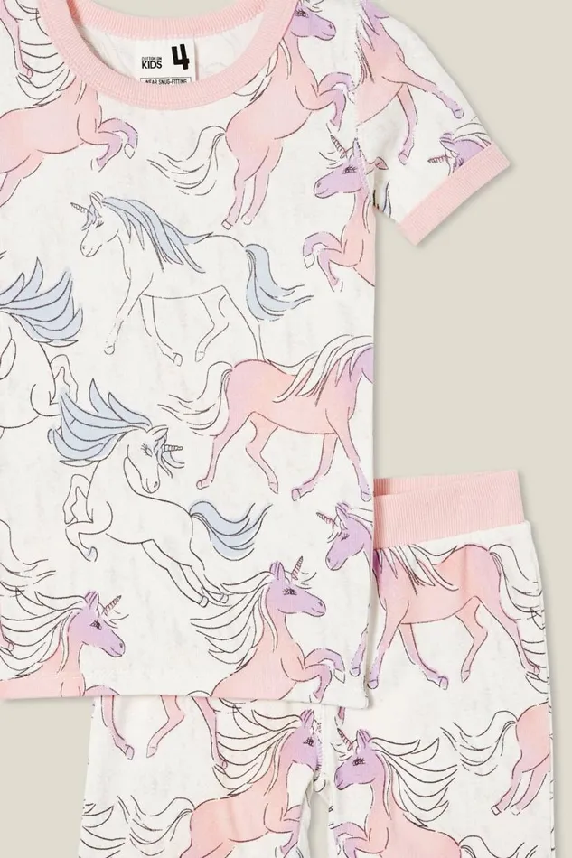 Harlow Super Soft Short Sleeve Pyjama Set Vanillabreezy Unicorn GirlsBoys Cotton On Sleepwear Harlow Super Soft Short Sleeve Pyjama Set Vanillabreezy Unicorn GirlsBoys Cotton On Sleepwear