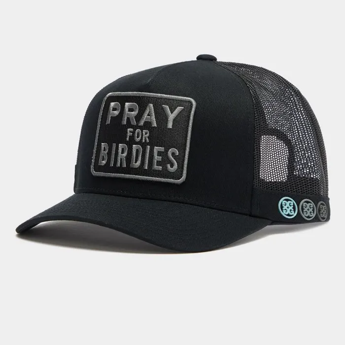 Hats Men GFORE PRAY FOR BIRDIES COTTON TWILL TRUCKER HAT Onyx