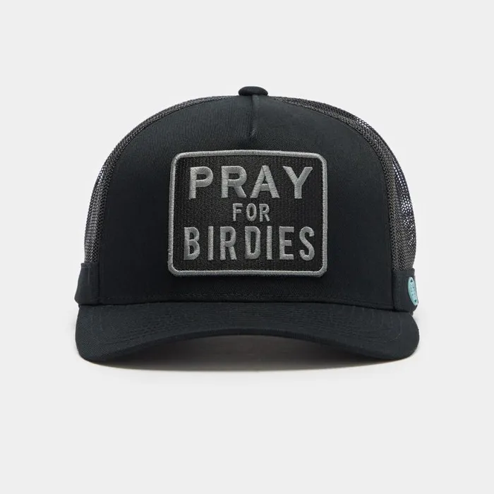 Hats Men GFORE PRAY FOR BIRDIES COTTON TWILL TRUCKER HAT Onyx Hats Men GFORE PRAY FOR BIRDIES COTTON TWILL TRUCKER HAT Onyx