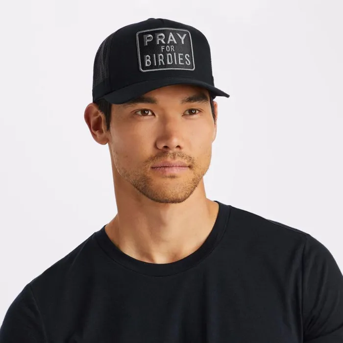 Hats Men GFORE PRAY FOR BIRDIES COTTON TWILL TRUCKER HAT Onyx Hats Men GFORE PRAY FOR BIRDIES COTTON TWILL TRUCKER HAT Onyx