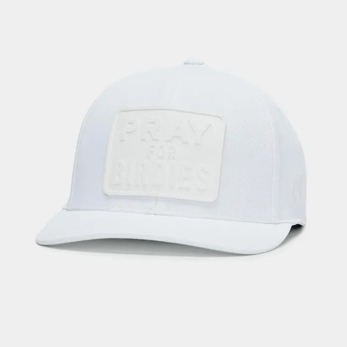 Hats MenWomen GFORE MONOCHROME PRAY FOR BIRDIES STRETCH TWILL SNAPBACK HAT Snow