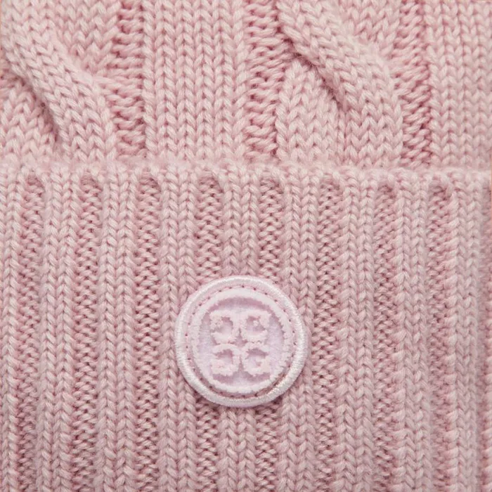Hats Women GFORE CIRCLE G039S CASHMERE CABLE KNIT RIBBED BEANIE Blush Hats Women GFORE CIRCLE G039S CASHMERE CABLE KNIT RIBBED BEANIE Blush