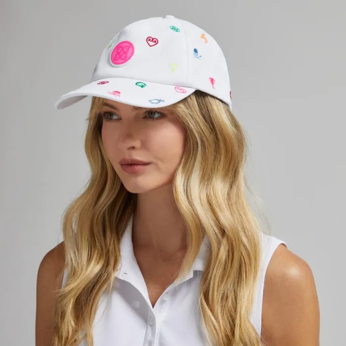 Hats Women GFORE EMBROIDERED ICON STRETCH TWILL SNAPBACK HAT Snow Hats Women GFORE EMBROIDERED ICON STRETCH TWILL SNAPBACK HAT Snow