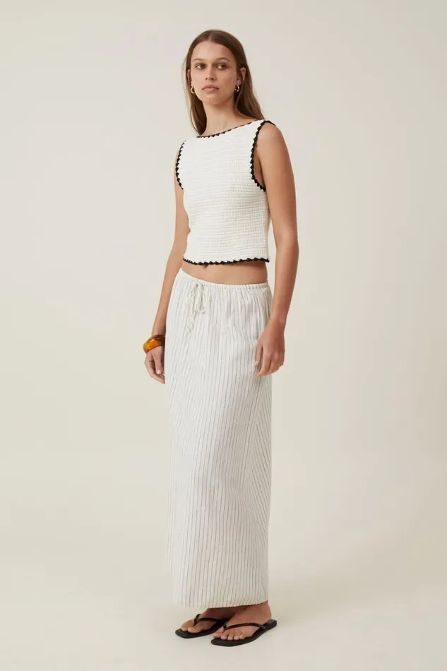 Haven Maxi Slip Skirt Dahna Pinstripe Women Cotton On Skirts