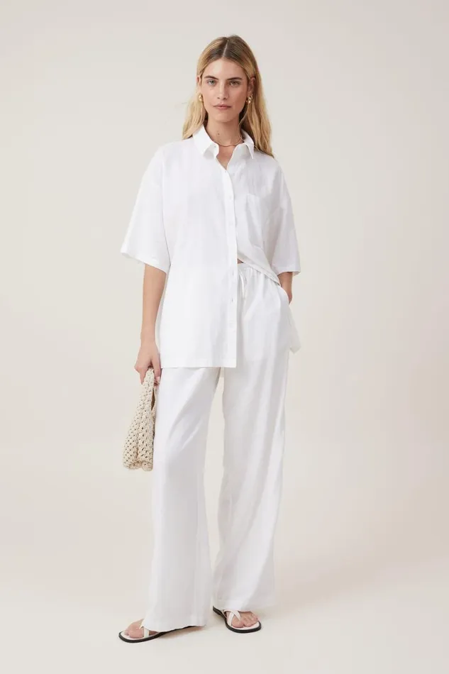 Haven Wide Leg Pant White Women Cotton On Pants