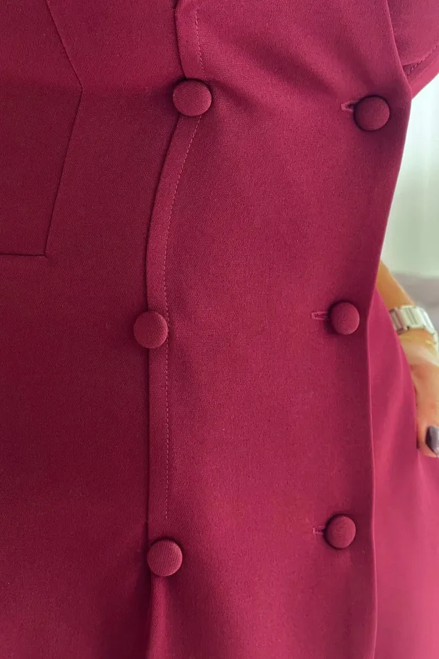 Hazel Tailored Sleeveless Midi Dress Wine Women Girl In Mind Midi Dresses
