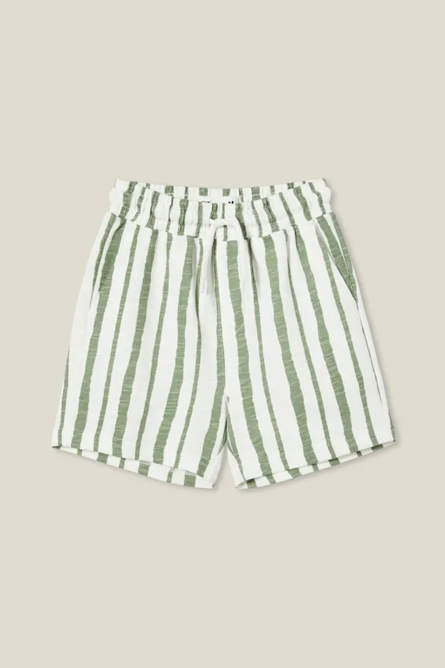 Henry Slouch Short Vanilladeep Sage Stripe Boys Cotton On Shorts